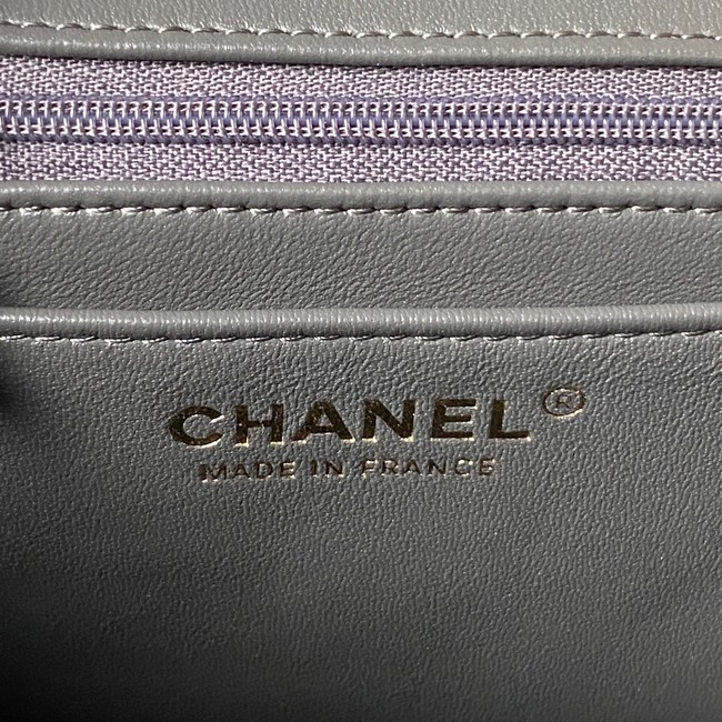 Chanel 24A mini flap bag with top handle AS2431 GRAY