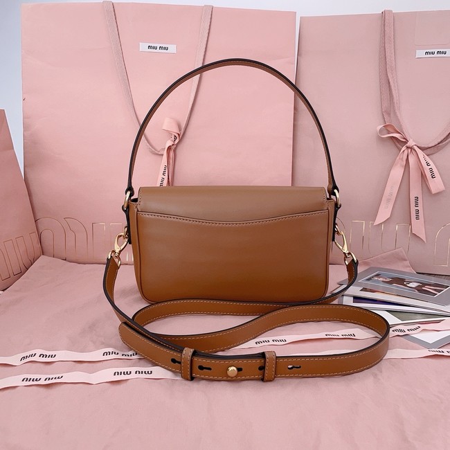 MIU MIU Leather Shoulder Bags 5BD270 Camel