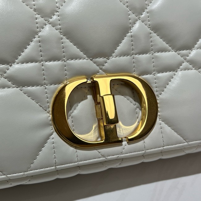 Dior Medium Soft Dior Caro Bag Macrocannage Lambskin M9253UHPA Latte