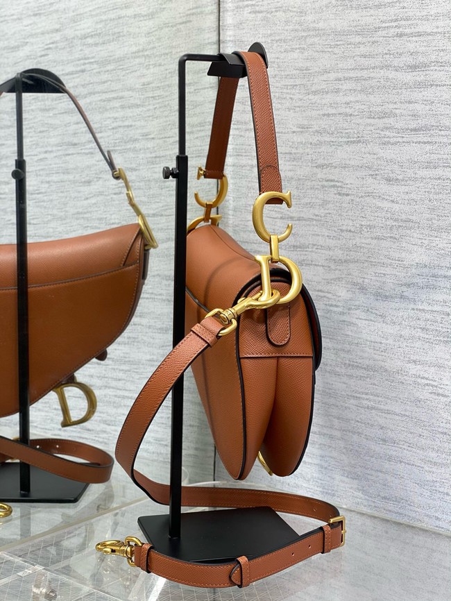 Dior Saddle Bag with Strap Golden Saddle Grained Calfskin M0455CBAA