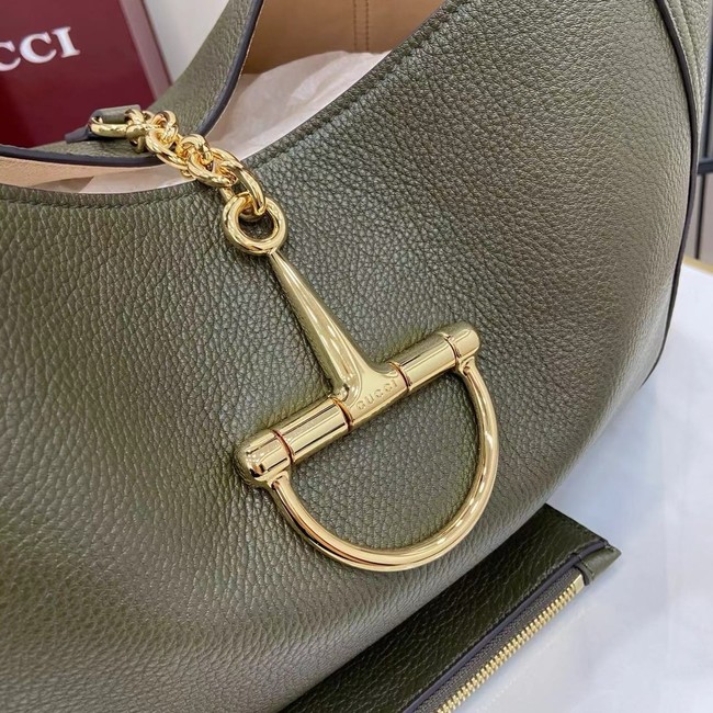 GUCCI SOFTBIT MAXI SHOULDER BAG 837466 Dark green