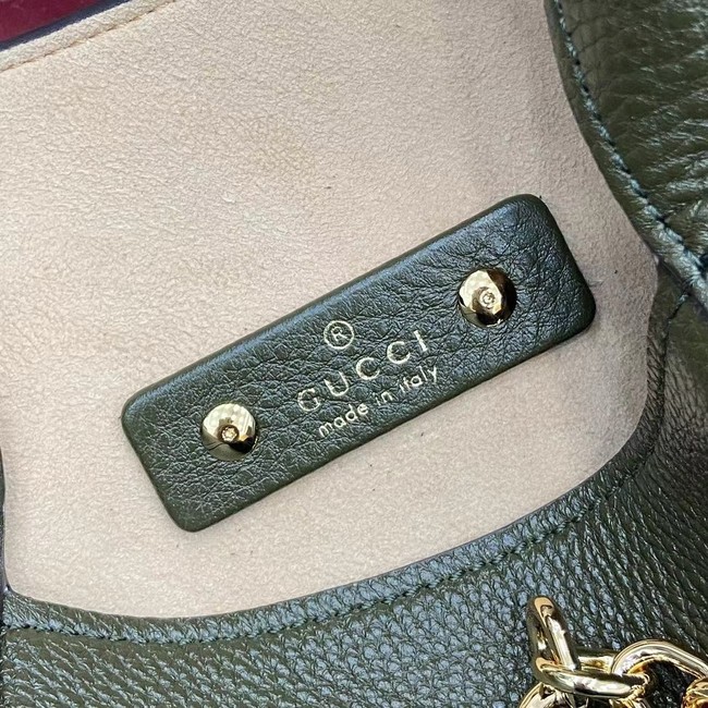 GUCCI SOFTBIT MEDIUM TOP HANDLE BAG 837467 Dark green