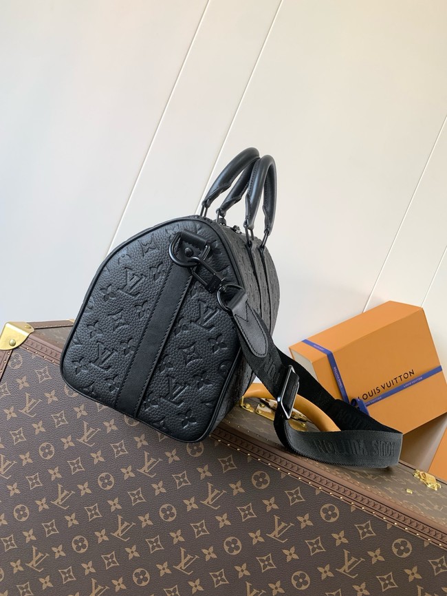 Louis Vuitton Monogram Empreinte Keepall Bandouliere 35 M46655 black