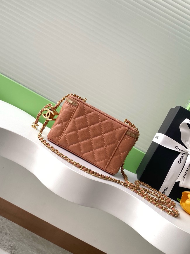 CHANEL MINI CLUTCH Grained Calfskin AP3940 brown