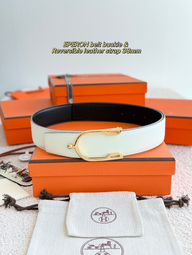 Hermes Swift calfskin double-sided leather belt 66017