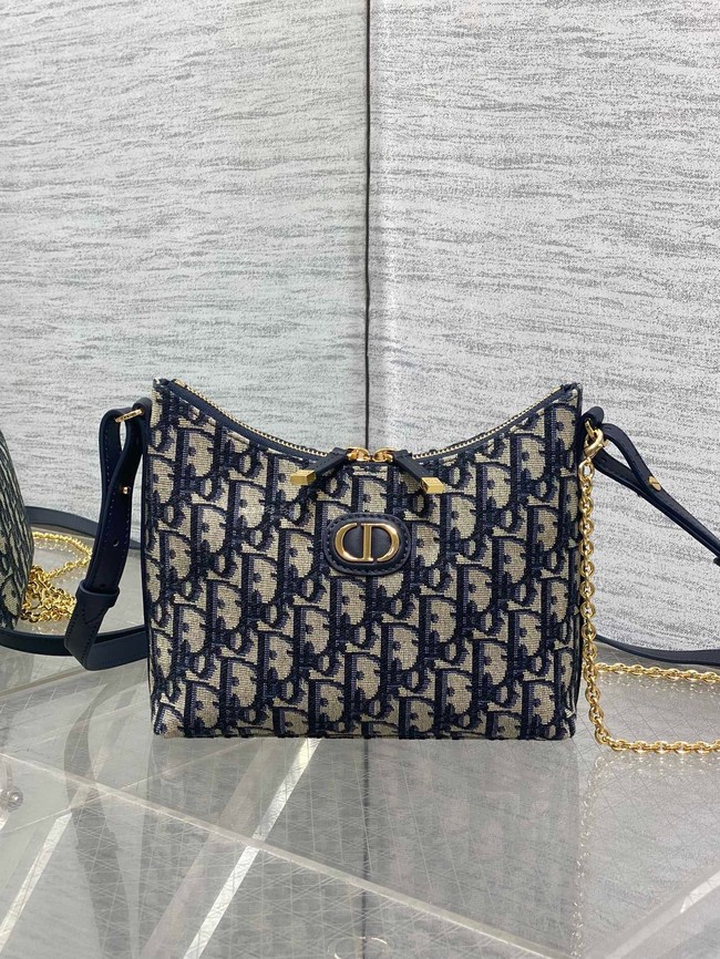30 Montaigne Diorling Mini Bag with Chain Dior Oblique Jacquard S4309U Blue