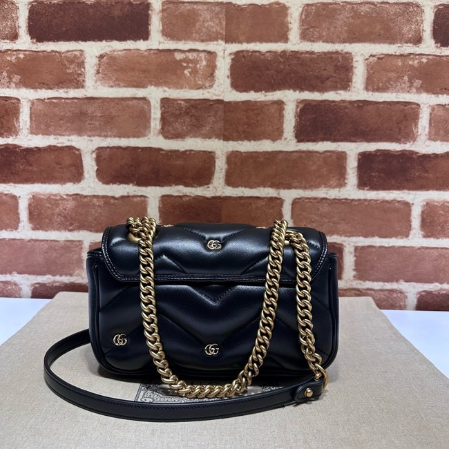 Gucci GG Marmont small shoulder bag leather 446744 black