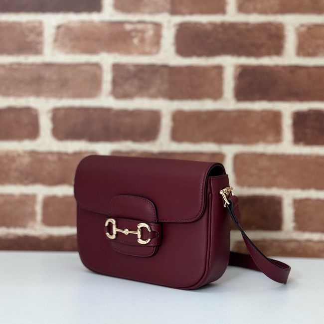 Gucci small shoulder bag leather 815205 Rosso Ancora red