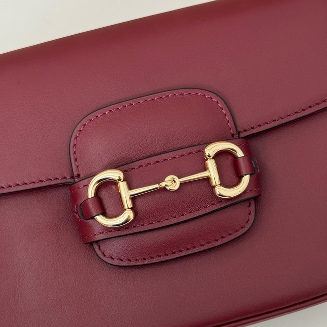 Gucci small shoulder bag leather 815205 Rosso Ancora red