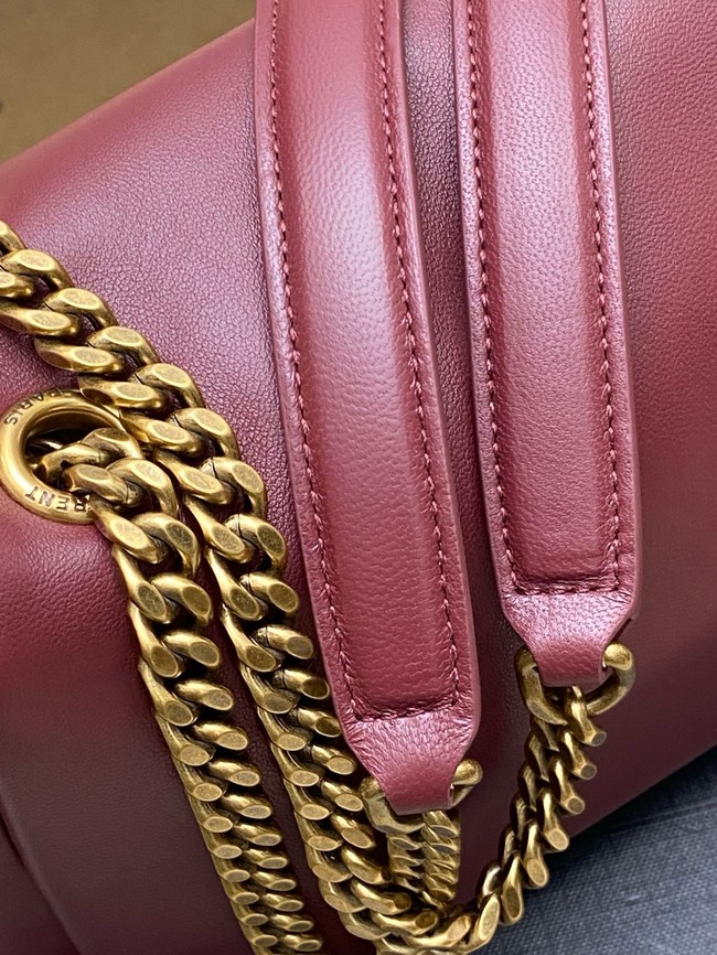 Saint Laurent CALYPSO small in plunged lambskin 734153 ROUGE CABERNET