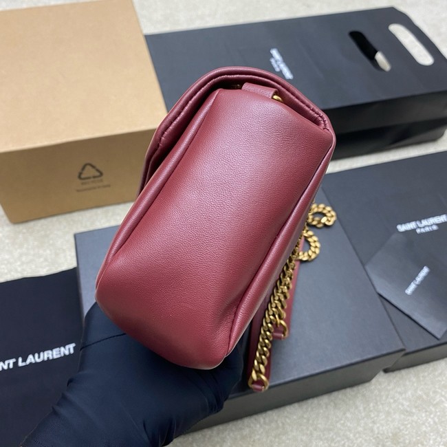 Saint Laurent CALYPSO small in plunged lambskin 734153 ROUGE CABERNET
