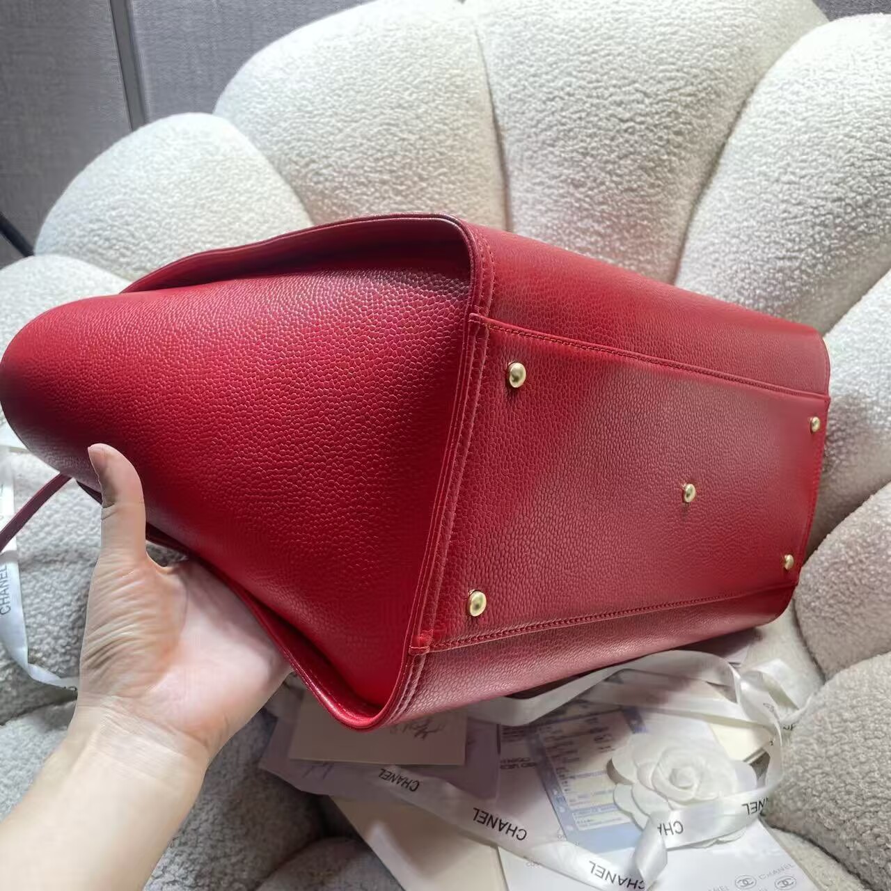 Chanel Original Leather LARGE SHOPPING BAG A66941 Red
