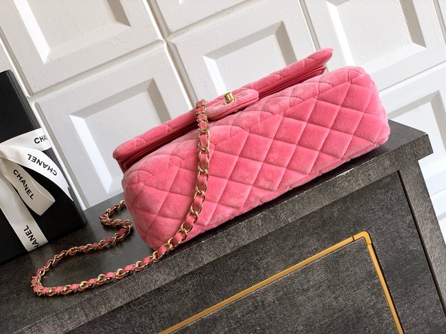 CHANEL Classic 11.12 Handbag velvet A01112 pink