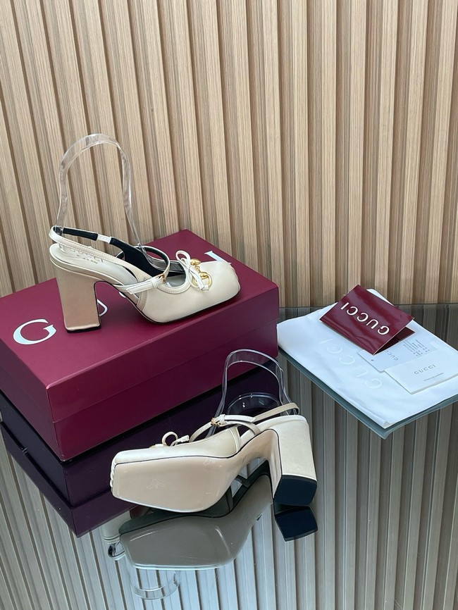Gucci Womens slingback pump with Horsebit Heel 9.5CM 66924-5