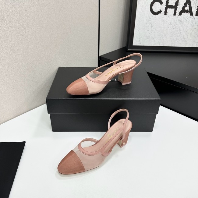 Chanel Slingbacks Mesh & Grosgrain Heel Height 65mm G31318-4