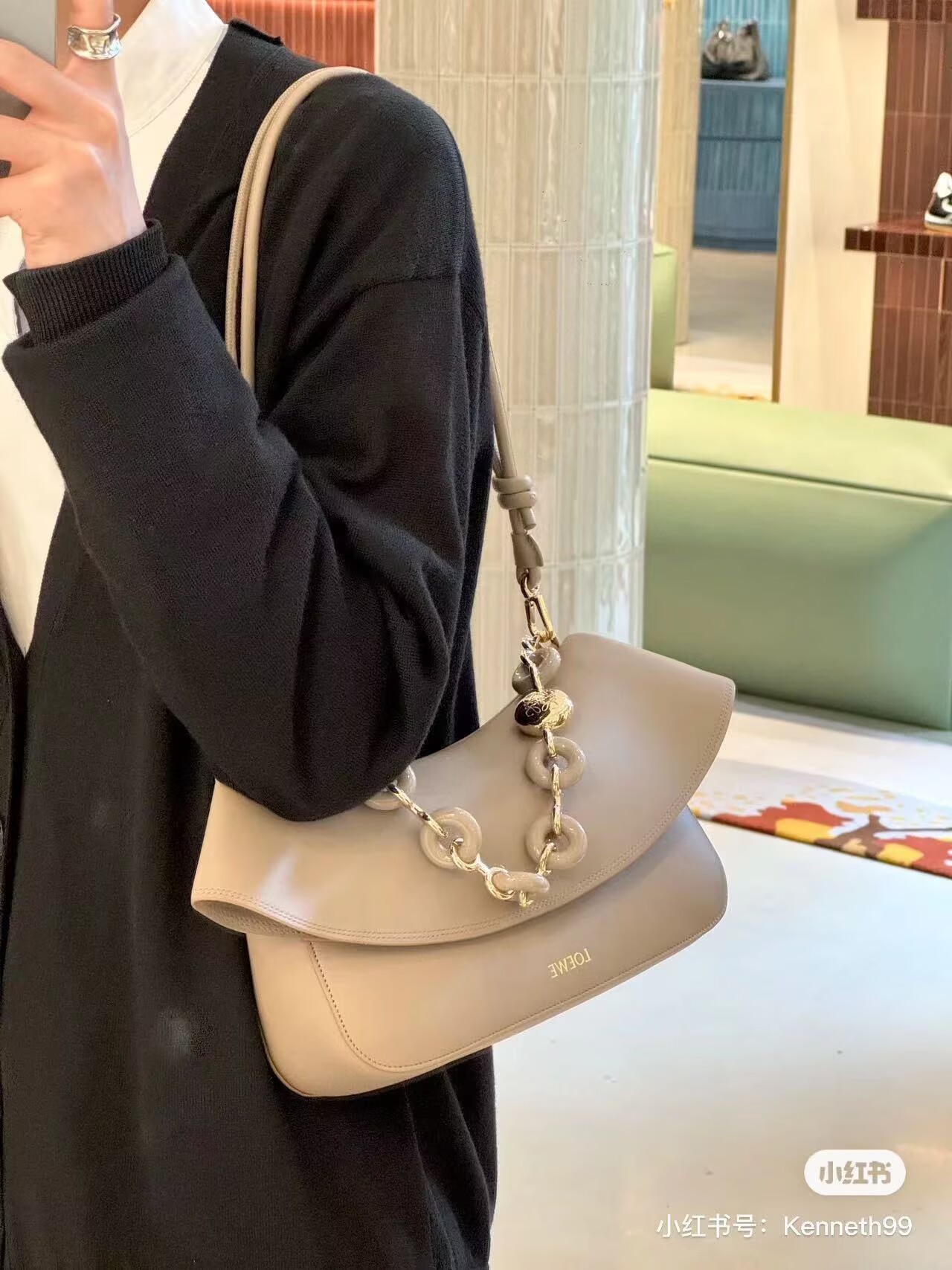 Loewe Ola Original Leather Fashion Handbag L53012 Nude