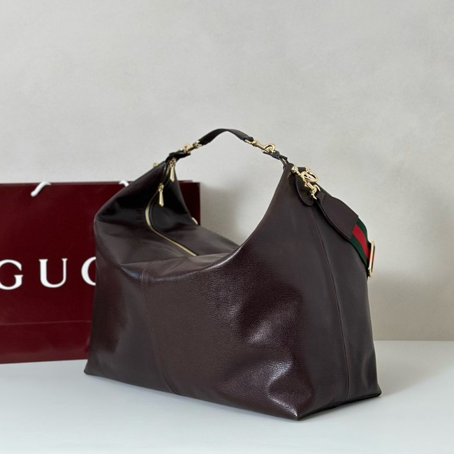 Gucci Brera large crossbody bag 864485 dark brown leather