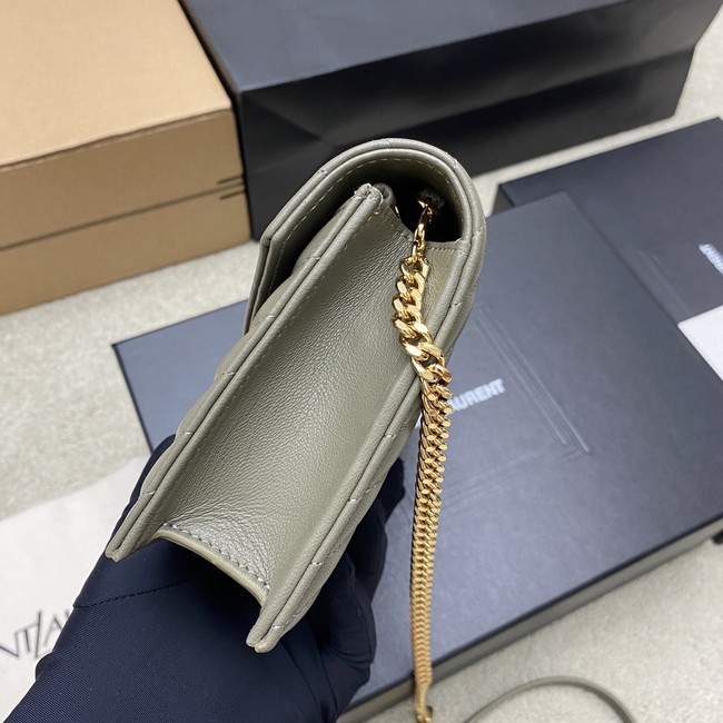 SAINT LAURENT WOC Classic Monogramme Flap Bag 441974 gray
